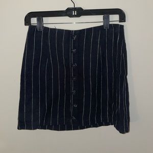 Blue pinstripe skirt